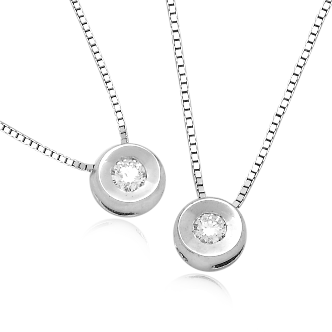 Collana punto luce in oro bianco con diamante - Z1